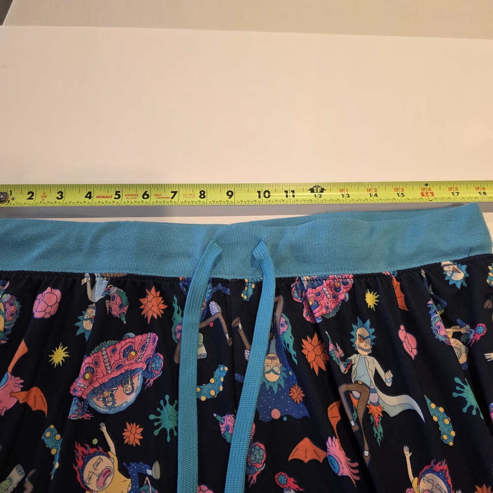 Rick and Morty Lounge Pajama Pants Blue Graphic Joggers Size XL - Picture 10 of 11
